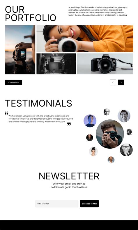 A photographers portfolio on Behance