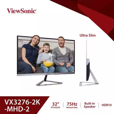 ViewSonic VX3276 2K Mhd 2 32 HDR10 WQHD 75Hz Frameless IPS Monitor