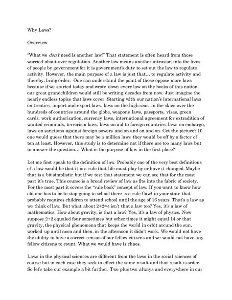 Speech Why Laws - rolex | DOCX