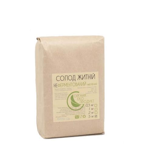 Солод ржаной белый не ферментированный Organic Eco-Product, 5 кг от ...