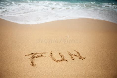 Word Fun In Sand Of Beach Stock Photo Image Of Sand 121299458