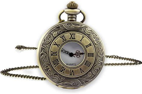 Yaomiao Halloween Vintage Taschenuhr Glatte Quarz Taschenuhr Mit Kette