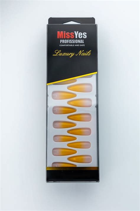 Missyes Press On Nails Nude Yellow Stiletto Walmart