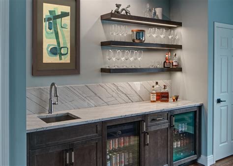 Sleek And Sophisticated Wet Bar Glen Ellyn Drury Design