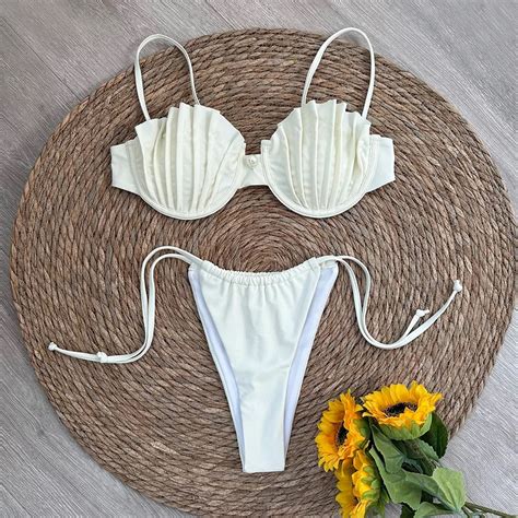 Sexy Shell Micro Bikini Women Swimsuit Female Swimwear Thong