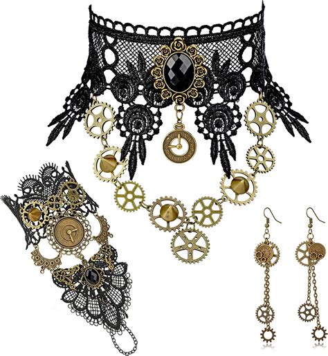 Howaf Steampunk Accessoires Femme R Tro Engrenages Steampunk Collier