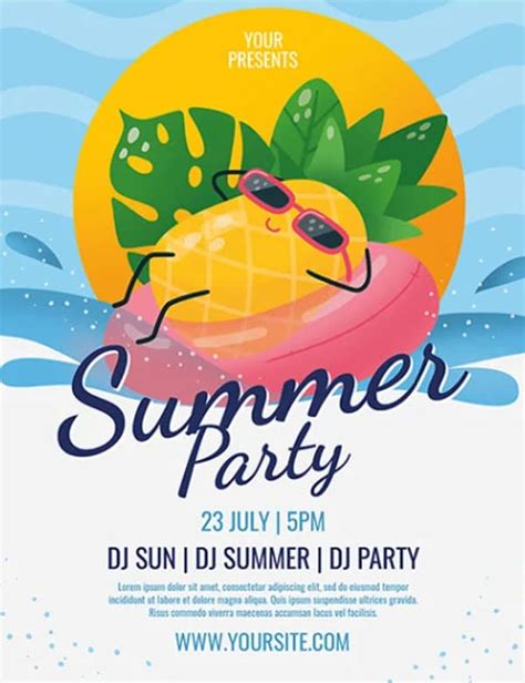 Summer Party Flyer Template Free