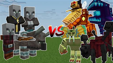 Illager Mobs Team Vs Astemirs Forestcraft Bosses Minecraft Mob Battle