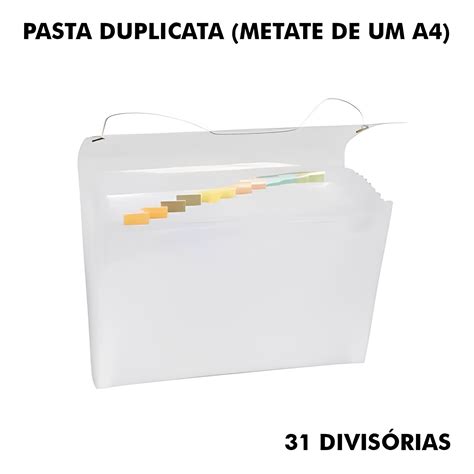 Pasta Duplicata Sanfonada 1 2 Ofício C 31 Divisórias F112 Loja seg br