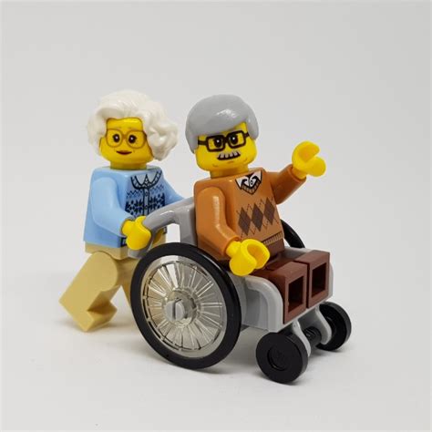 Lego Minifigures Grandma And Grandpa In Wheelchair Health Nutrition