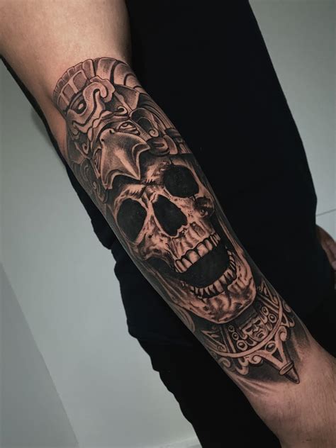 Aztec skull by javier valadez : r/TattooArtists