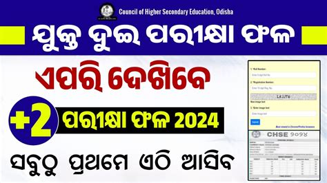 2 Result Check Online 12th Exam Result 2 Exam Result Odisha 2024