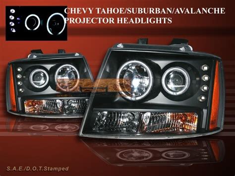 Sell 2007 2010 Chevy Tahoe Suburban Avalanche Projector Headlights Blk 2halo Ccfl Led In Santa