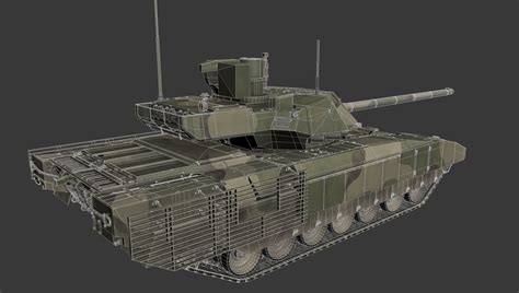 T Armata Russian Mbt Game Ready Modelo Woodland Pbr K Modelo D