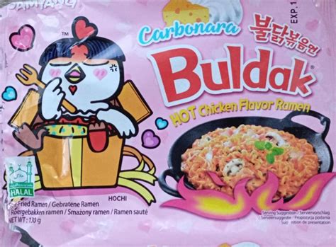 Carbonara hot chicken flavor ramen Buldak kalorie kJ i wartości odżywcze Dine Fit pl