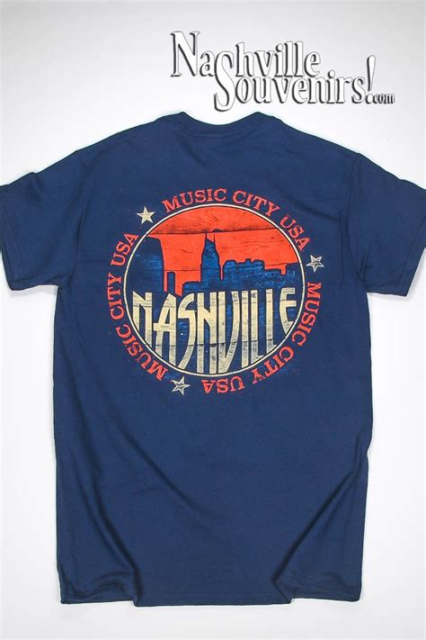 Dark Blue Music City USA Tee Custom Design Shirts Music City