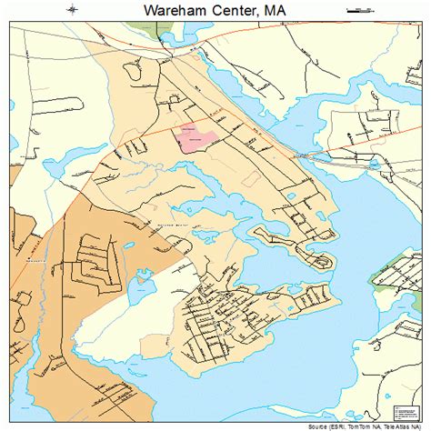 Wareham Center Massachusetts Street Map 2573020