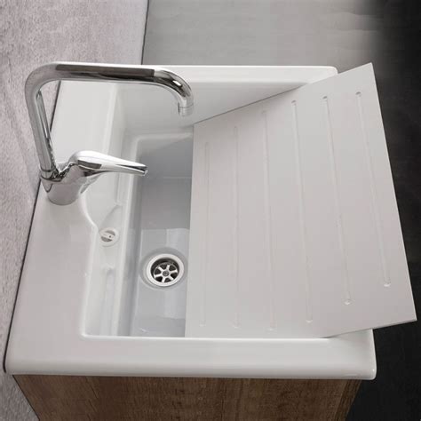 Lavatoio X Vasca Sistema Zeus Abs Metacrilato Colore Olmo Bianco