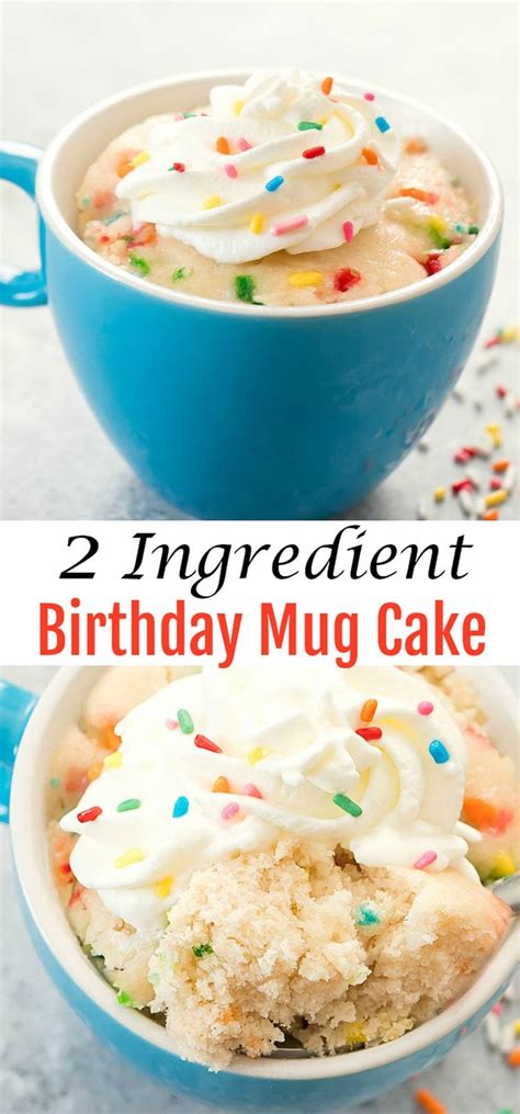 2 Ingredient Birthday Mug Cake Recipe Mug Cake Microwave Easy Mug