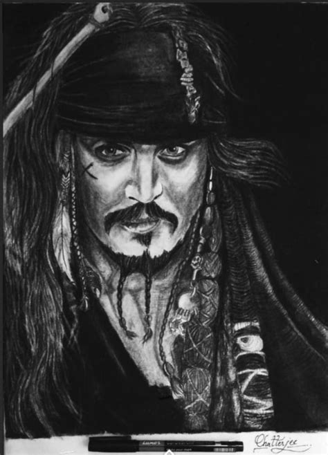 Captain Jack Sparrow Drawing by Amarnath Chatterjee | Saatchi Art