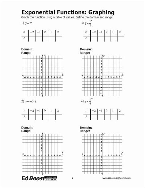 50 Graphing Exponential Functions Worksheet Answers