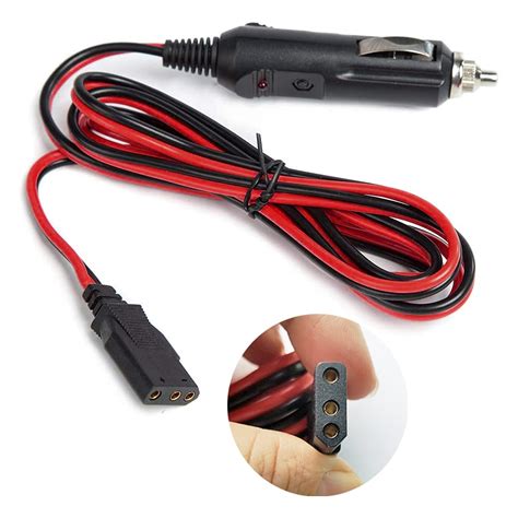 Buy Cb Power Cord 3 Pin Plug Cable 2 Wire 15a Fused Replacement With 12v Lighter Plug For Cb Ham