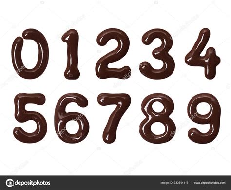 Numbers Made Melted Chocolate High Resolution Part Numbers Stock