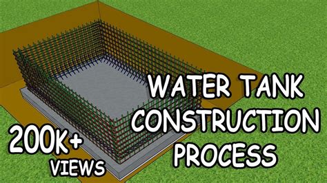 Water Tank Construction Process Step By Step Rebar Placement Youtube