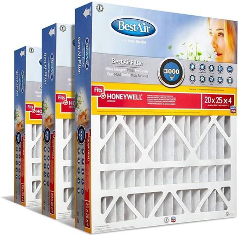 Bestair Ac Furnace Air Filter 20x25x4 Merv 13 Allergen