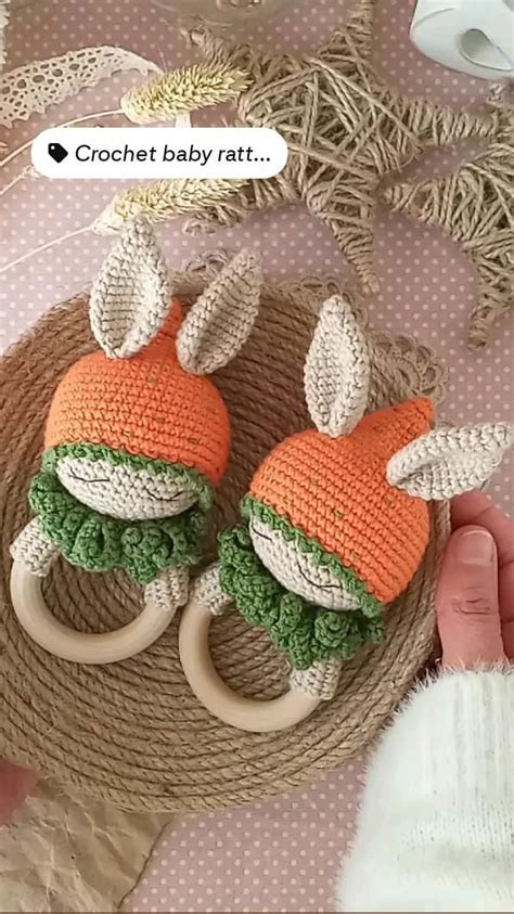 Crochet Baby Rattle Patern Crochet Bunny Baby Rattle Amigurumi Easter