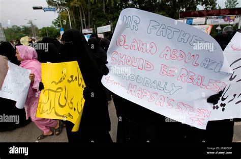 Students Of Religious School Jamia Hafsa Rally Demanding Release Of