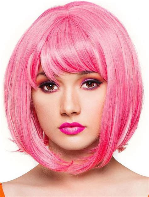 Rockstar Wigs Candy Girl Bob Hot Pink Blend Wigs Buy Online