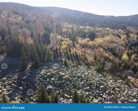 Aerial Autumn Panorama Of Vitosha Mountain Bulgaria Stock Photo