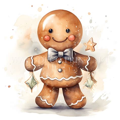 Cute Gingerbread Man Clipart Bundle 12 High Quality S Etsy