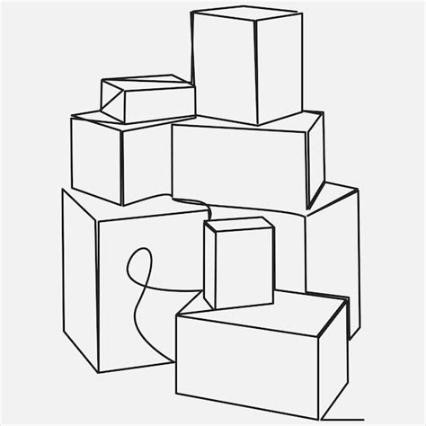 Premium Vector Continuous Line Hand Drawing Vector Illustration Box Art