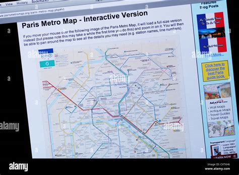 Paris metro map website Stock Photo - Alamy