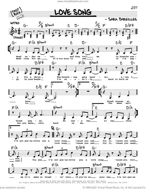 Love Song Sheet Music Real Book With Lyrics PDF