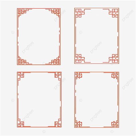 중국식 테두리 장식 중국 스타일 틀 빨간 Png 일러스트 및 벡터 에 대한 무료 다운로드 Pngtree