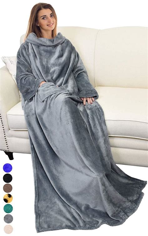 Sleeve Wearable Blanket with Pocket – Balma Home