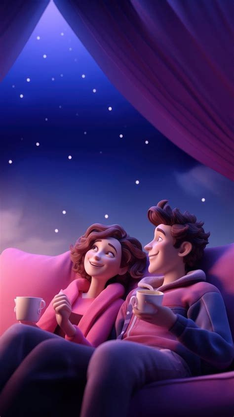 Watching movie cartoon purple adult. | Premium Photo Illustration ...