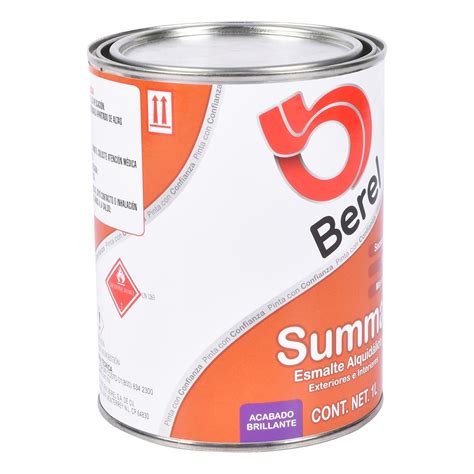 Pintura Berel Summa Alquidálico Interior Exterior 1L Color Blanco