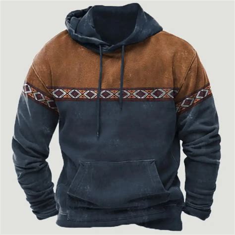 Vintage Sweatshirt 3d Colorblock Aztec Ethnic Hoodies Loose Men Women