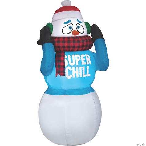 72" Blow Up Inflatable Shivering Snowman Outdoor Yard Decoration | Halloween Express