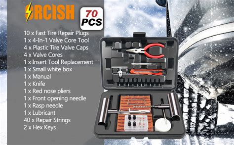 Amazon ORCISH 70Pcs Tire Repair Kit Heavy Duty Tire Plug Kit Flat