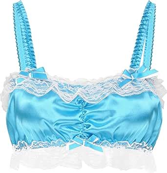 Satini Sissy Frilly Lace Fitted Silky Satin Lingerie Bralette At Amazon