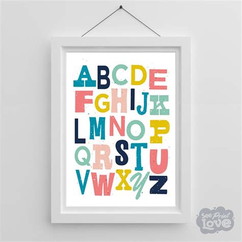 ABC Alphabet Printable Wall Art, Digital Download, Kids Nursery Wall ...