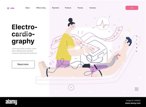 Électrocardiogramme Ecg Tests Médicaux Modèle Web Concept Moderne De