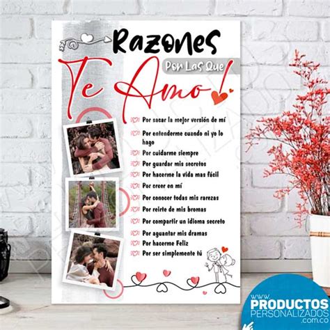 Retablo Razones Por Las Que Te Amo 60 X 40 Cms Productos Personalizados