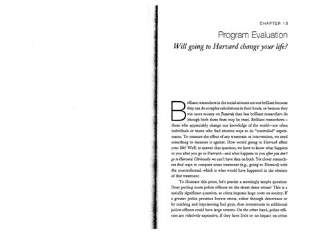 Econs Reading 1 Wheelan Naked Statistics Ch 13 Program Evaluation CHAPTER 13 Program