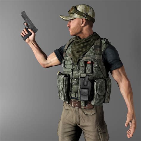 Soldier Mercenary 3d Model 149 Max Fbx Obj Free3d